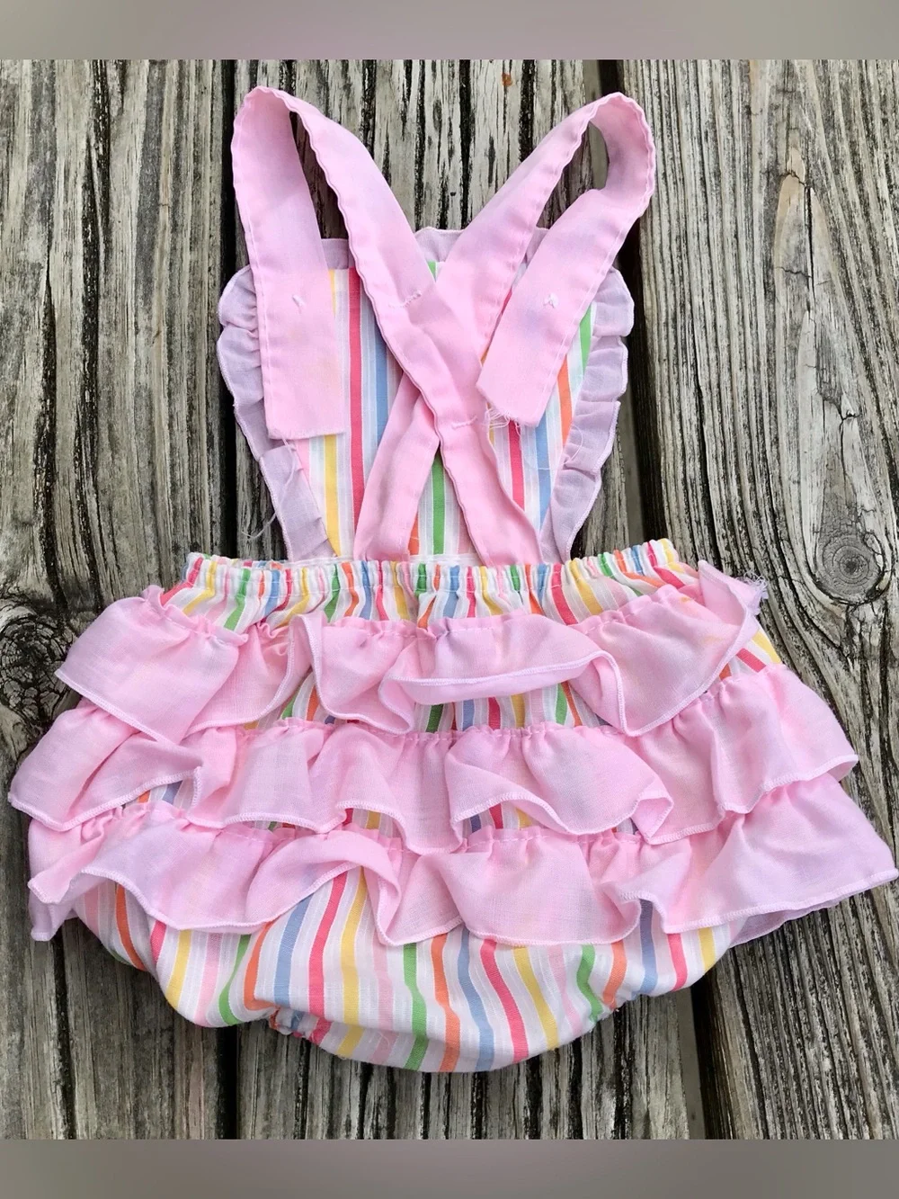 80s Girl Nautical Hat MONTGOMERY WARD Stripe Onepiece Outfit Tooth Fairy Case